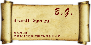 Brandl György névjegykártya